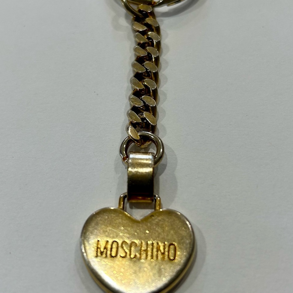 Moschino Gold Heart Charm Keychain